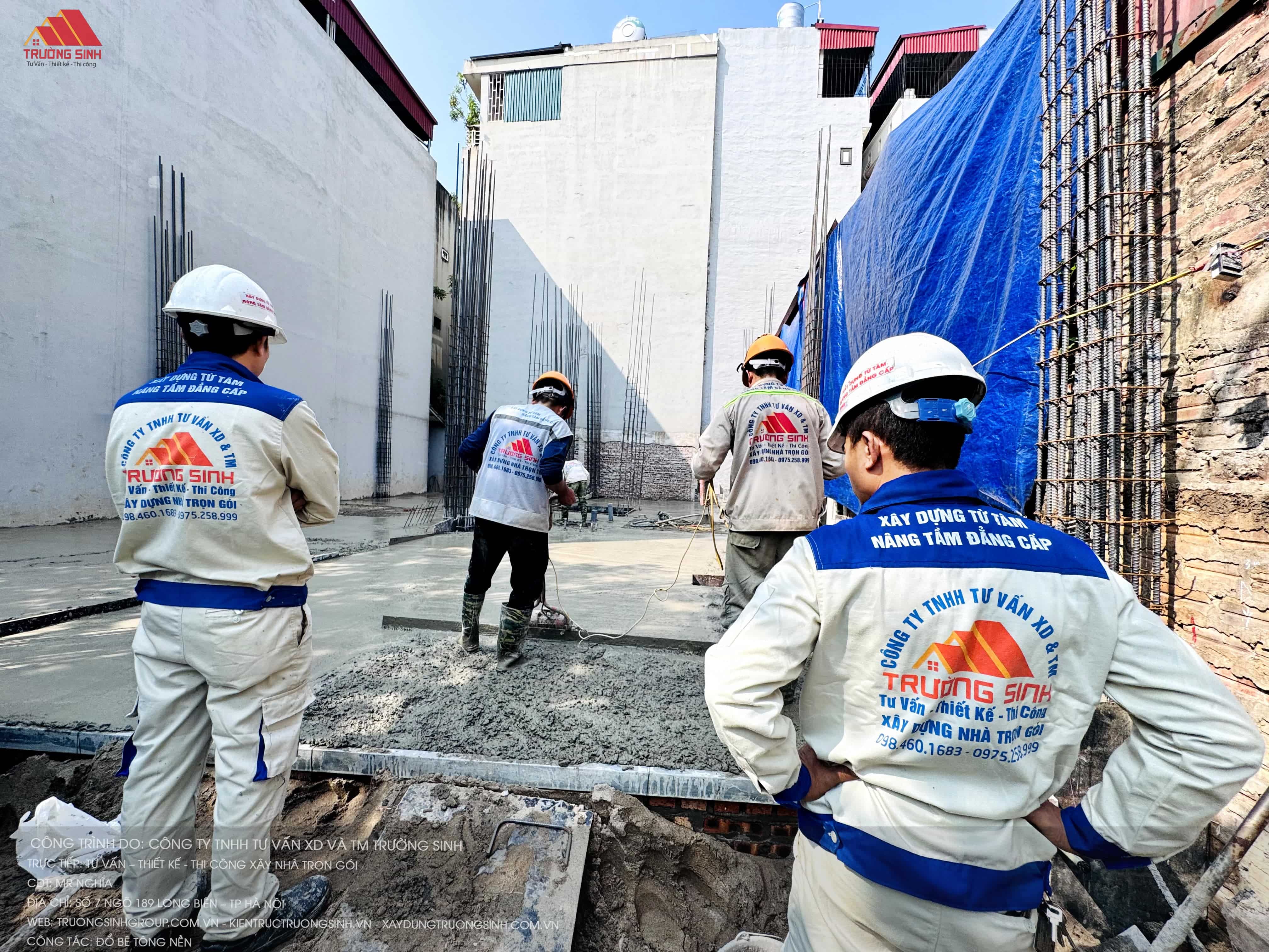 Trường Sinh Tăng tốc thi công những ngày cuối năm đảm bảo đúng tiến độ cho công trình tại Long Biên